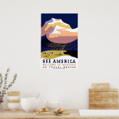 Reisposter - Amerika bekijken Poster (Keuken)