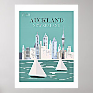 Reisposter Auckland, Nieuw-Zeeland Poster