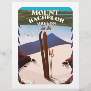 Reisposter Bachelor Oregon Ski Briefhoofd