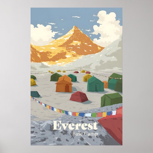 Reisposter Basiskamp Mount Everest Poster (Voorkant)