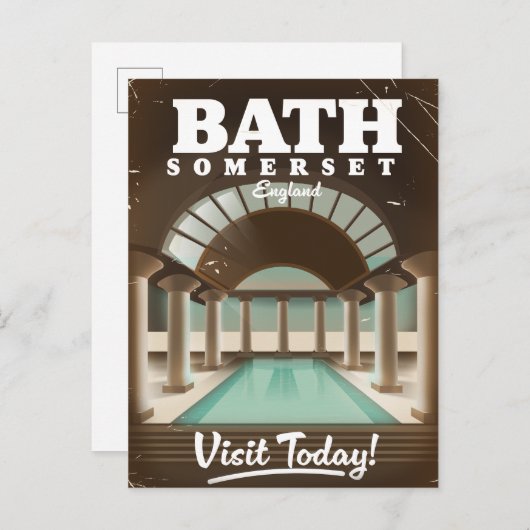 Reisposter Bath Somerset Engeland Uitnodiging Briefkaart (Voorkant / Achterkant)