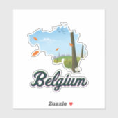 Reisposter België. Sticker (Vel)