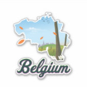 Reisposter België. Sticker (Voorkant)