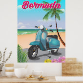 Reisposter Bermuda Beach Scooter Poster (Keuken)