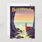 Reisposter Bermuda Pirate Cave Briefkaart (Voorkant / Achterkant)