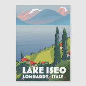 Reisposter bij het meer van Iseo, Lombardije Itali (Voorkant)