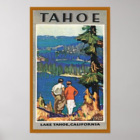  reisposter bij het meer van Tahoe Poster (Voorkant)