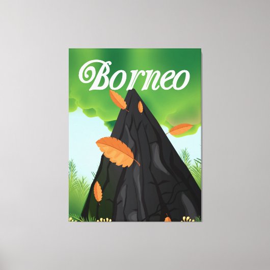 Reisposter Borneo Rainforest Canvas Afdruk (Voorkant)