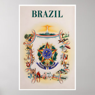 Reisposter Brazilië Braziliaanse Print Wereld