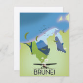 reisposter Brunei Map (Voorkant / Achterkant)