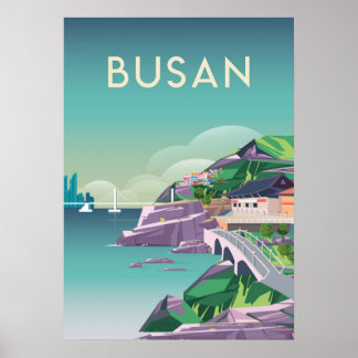 Reisposter Busan Zuid-korea Poster