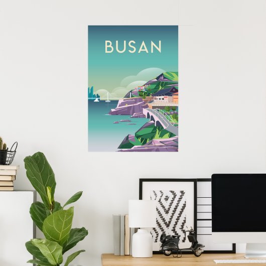 Reisposter Busan Zuid-korea Poster (Thuiskantoor)
