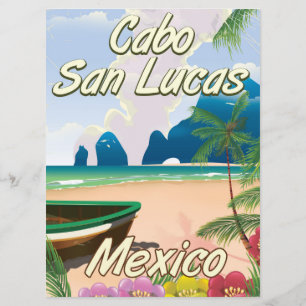Reisposter Cabo San Lucas Mexico Kaart