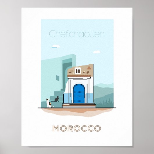Reisposter Chefchaouen - marokko Poster (Voorkant)