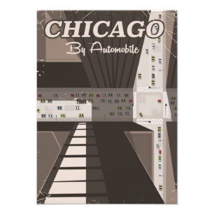 Reisposter Chicago City Foto Afdruk