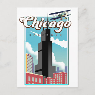 Reisposter Chicago Illinois USA Briefkaart