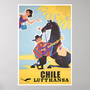 Reisposter Chili Vintage Zuid-Amerika Print