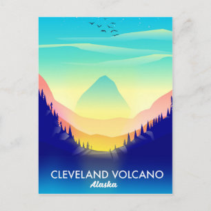 Reisposter Cleveland Volcano Alaska Briefkaart