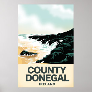 Reisposter County Donegal aan zee Poster