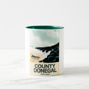 Reisposter County Donegal aan zee Tweekleurige Koffiemok
