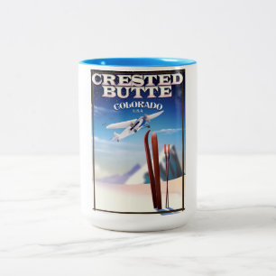 Reisposter Crested Butte Colorado Tweekleurige Koffiemok