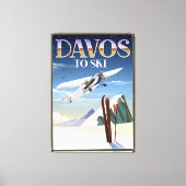 Reisposter Davos Zwitserland Canvas Afdruk (Voorkant)