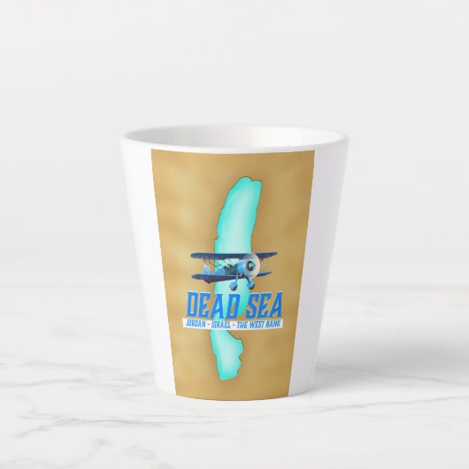 Reisposter Dode Zee Latte Mok (Voorkant)
