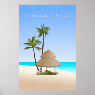Reisposter Dominicaanse Republiek Minimaal Ontwerp Poster