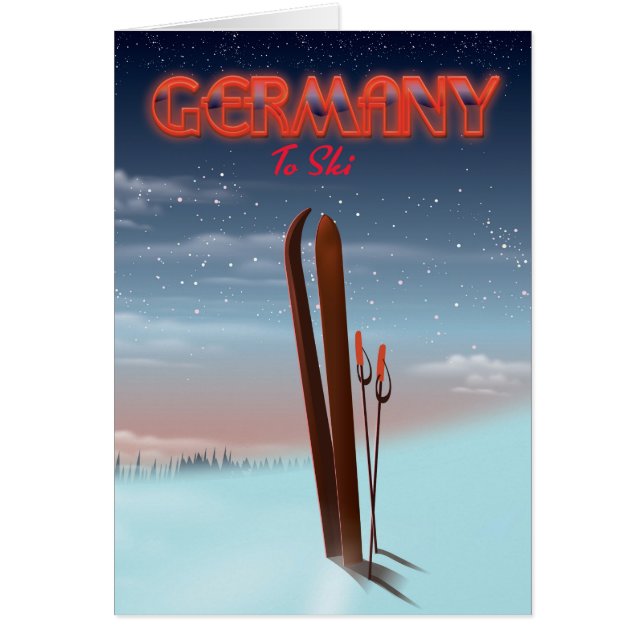 Reisposter Duitsland Ijs Ski (Voorkant)