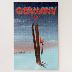Reisposter Duitsland Ijs Ski Legpuzzel