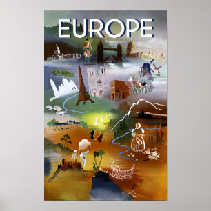 Reisposter Europa Poster
