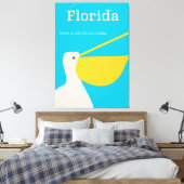  reisposter Florida Pelican Canvas Afdruk (Insitu (Slaapkamer))