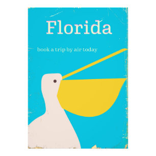 reisposter Florida Pelican Foto Afdruk