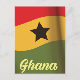 Reisposter Ghana National Flag stijl Briefkaart
