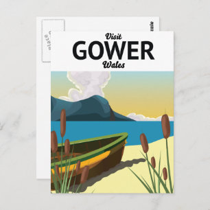Reisposter Gower Wales Briefkaart
