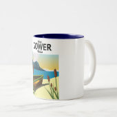 Reisposter Gower Wales Tweekleurige Koffiemok (Voorkant rechts)