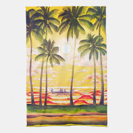  reisposter Hawaii Theedoek (Verticaal)