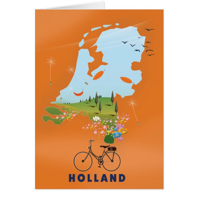 Reisposter Holland Map (Voorkant)