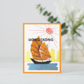 reisposter Hongkong Briefkaart (Staand voorkant)