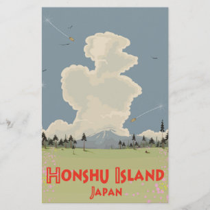 Reisposter Honshu eiland, Japan Briefpapier
