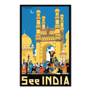 reisposter Hyderabad India Foto Afdruk