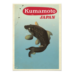 Reisposter in de stijl Kumamoto Japan Foto Afdruk