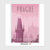 Reisposter in de  stijl Praag Tsjechië Sticker (Vel)