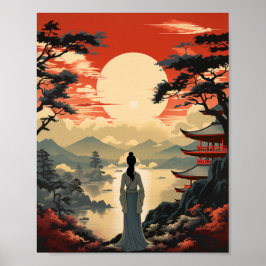  reisposter in japanse stijl poster