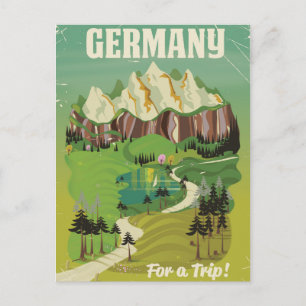 Reisposter in vintage stijl van Duitsland Briefkaart