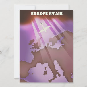 Reisposter in vintage stijl van Europe By Air.