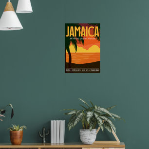 Reisposter Jamaica geïnspireerd op vintage Poster