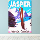 Reisposter Jasper Alberta Canada Canvas Afdruk (Insitu (Houten vloer))