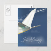 Reisposter 'Jet Away'. Briefkaart (Voorkant / Achterkant)