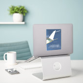 Reisposter Jet Away. Sticker (Laptop op bureau)